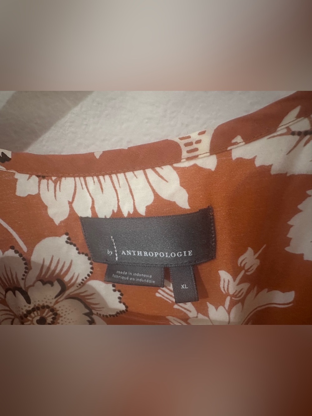 Anthropologie Somerset Rust Maxi Dress with White Floral Print - Picture 2 of 5
